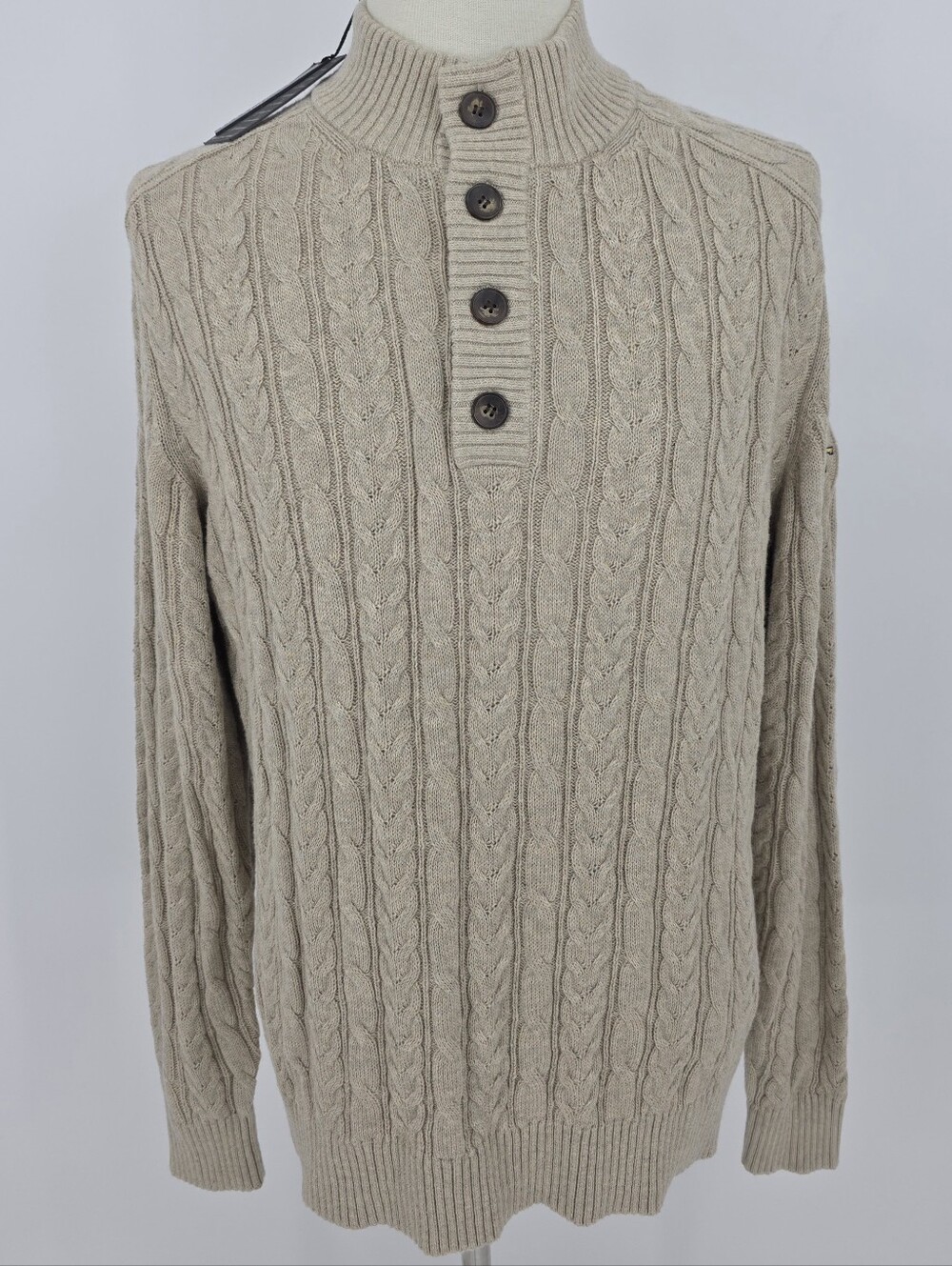 Bobby Jones Georgia Tech Sweater Mens XL NWT Cotton Wool Cable Knit GT - Picture 2 of 10